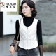 Woodpecker Vest Women's Autumn and Winter 2025 New Korean Style Down Cotton Versatile Fashionable Mom Vest Plus Velvet Wear Short Waistcoat Beige-MX Zip Chain Vest Thin Lightweight M 83-95Jin Jin is equal to 0.5 kg