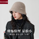 MUJU fisherman hat alpaca mixed wool women's autumn and winter warm small basin hat Korean style solid color hat black (noble and fashionable) adjustable (56-58cm)