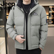 JEEP International Brand Down Jacket Men's Thickened Stand Collar Short Casual New Style 2025 Winter Warm Casual Sports Jacket 8019 White Zipper Pocket Knitted Collar Neck Not Cold L Recommended 95-120 Jin Jin equals 0.5 kg Normal size