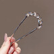Case makeup Qixi U-shaped hairpin for women, leaf crystal temperament hairpin, metal hairpin, hairpin, simple hairpin comb, leaf type U-shaped hairpin
