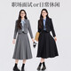 Gray suit skirt for women 2026 new college student interview professional formal wear small suit jacket spring and autumn black jacket + 2110# blue striped shirt + skirt L (recommended weight 106-118Jin Jin is equal to about 0.5 kg)