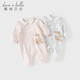 DAVE&BELLA baby girl's Category A jumpsuit spring clothing boy's cotton romper baby printed harem