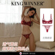 KING WINNER brand sexy underwear for women, ultra-thin large breasts showing small bra, light and breathable lace slightly gathered solid color bra, apricot (set) S (32/70AB/65C)
