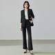 Professional suit suit for women 2025 new autumn style high-end workplace commuting formal temperament long-sleeved suit jacket black jacket + micro-flared pants M (recommended 88-98Jin Jin equals about 0.5 kg)