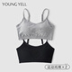 Oxygen Underwear Women's Cotton Vest Style Beautiful Back Sports Bra Summer Thin Section High School Junior High School Girls Student Bra (Classic and Versatile) Calm Gray + Mysterious Black S _(_70ABC is suitable for 100Jin Jin equal to 0.5 kg or less)