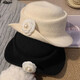 Miao Yijia hat Hepburn style hat for women autumn and winter 2026 new style fashionable and stylish small fisherman hat winter hat black basin hat black camellia gold hat (head circumference about 55-59cm)
