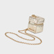 CHARLES&KEITH25 new winter product mini rhombus chain bag crossbody dice bag New Year gift for girlfriend CK6-40701607-A Champagne XS