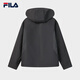 FILA Official Men's Tops Two-piece Set 2026 Spring New Casual Loose Warm Hooded Jacket Dark Charcoal Gray-CC M 170/92A/M