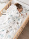 QINLUOFU silk children's sleeping bag for middle and large children, spring and autumn anti-kicking quilt, dual-purpose baby, universal artifact for all seasons, autumn and winter, forest style cute pet, medium size 75120cm, height 500G silk 1520