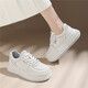Kangnai spring girls' temperament white shoes, versatile casual 2025 new heightening and velvet sports sneakers 7051 Mi Xing 34