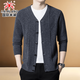 International Milan high-end 100% pure cashmere sweater for men in autumn and winter thickened and warm V-neck sweater knitted wool cardigan jacket for men Medium gray Produced in Ordos Top ten brand sales High-end gift box XL/175 size Recommended 130-155 Jin Jin equals 0.5 kg