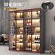 Zhong Zhanggui wine cabinet display cabinet household glass wine cabinet living room wall custom light luxury storage cabinet 2025 new sideboard installation included 0 level 1.8 thickened plate three doors 100x40x