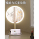 2025 new makeup storage tube E mirror makeup mirror tabletop with light student home supplementary light mirror standard ivory white three-button control stepless dimming