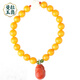 Manla Jade Pei Natural Beeswax Bracelet Women's Bracelet Amber DIY Nanhong Pixiu Chicken Oil Yellow Full Honey Bracelet 8MM Good Luck and Prosperity - Beads About 8MM