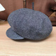 Shifansen (SHIFANSEN) pumpkin hat for middle-aged men, spring, autumn and winter hats for men, berets for middle-aged and elderly people, octagonal hats, pumpkin hats, gray with brim, no cotton inside, M small size 55-56c