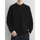 Zhimei high-end cotton Henry collar sweater men's loose long-sleeved pullover sweater with autumn and winter thickened bottoming shirt trendy black M _110Jin Jin is equal to within 0.5 kg