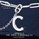 Duozun pt950 platinum necklace female letter pendant set chain platinum clavicle chain 26 letter pendant niche necklace letter K necklace 6.22 grams