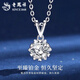 Lao Fengxiang pt950 platinum necklace for women, platinum starburst snowflake pendant, clavicle chain, Valentine's Day birthday gift for girlfriend, platinum snowflake pendant - about 1.1g, free sterling silver chain + brand gift box