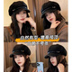 Tokishima beret autumn and winter hat black Japanese retro literary style octagonal female peaked cap female octagonal hat literary sense black one size
