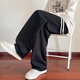 MMOPTOP Drape Straight Casual Pants Men's Autumn and Winter Loose Wide Leg Trendy Casual Sports Sweatpants MXXK101 Black XL