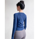 Duofanlian Lulu Yoga Clothing Top Women's Tight Highly Elastic Running Sports Long Sleeve Pilates Training Navy S (100Jin Jin is equal to less than 0.5kg)