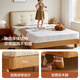 Lin's home all solid wood children's bed 1.35m 1.5m optional soft-covered leather bed bedroom princess bed LH275A1 row frame | log color leather bed 1.5x2m bed + 0 glue spine pad 20cm (CDK103B)