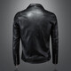 VDJFA2025 Autumn New Lapel Motorcycle Leather Jacket Men's Casual Jacket Youth Slim Trendy Cycling Leather Jacket Black XL