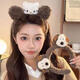 Oxygen Face Wash and Mask Special Headband for Women Cute Cartoon Plush Cat Headband Autumn and Winter 2025 New Pressed Hairpin Plush Cat Headband