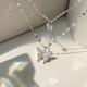 KISS CODE Double-layered Bow Necklace Women's Niche High-end Light Luxury Pendant Super Fairy Cold Style Clavicle Chain Necklace Versatile Accessories Double-layered Butterfly Necklace