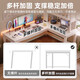 Shouzheng corner computer desk desktop e-sports table home L-shaped desk bedroom study table simple office desk workbench single table + storage rack milky white right style - free host holder 180x120x75cm