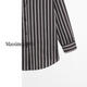 Massimo Dutti Autumn and Winter New Products 2025 Women's Clothing Modern Urban Commuting Style Loose Striped Long-Sleeved Shirt 05184984 Black S (170/88A)