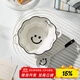 Persson double-ear ceramic bowl with spoon set soup bowl noodle bowl high-looking breakfast bowl smiling face 6-inch double-ear bowl + twisting spoon