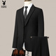 Playboy (PLAYBOY) suit men's high-end business casual professional formal suit men's full set wedding banquet groomsman suit non-ironing black suit, shirt, trousers, tie M 170 118-134Jin Jin equals 0.5 kg