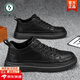 Woodpecker Men's Shoes Autumn 2025 New Kitchen Waterproof Anti-skid Shoes Men's Casual Leather Shoes Black Work Versatile Trendy Shoes Black 42