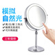 DYQT Liftable LED Makeup Mirror Double-sided Makeup Mirror with Light Desktop Mirror Desktop Light Beauty Mirror Adjustable Brightness 7-inch Straight Rod Flat + 5x Magnification Rechargeable Three-tone Lighting