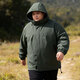 Fat, handsome, fashionable and fat cotton-padded jacket for men, winter warm and windproof plus fat plus size casual loose hooded cotton jacket, Khaki 7XL (suitable for 240-260Jin Jin is equal to 0.5kg)