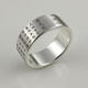 The old temple can customize the pure silver ring Taoist golden light mantra with clear writing and wide face ring No. 13