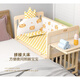 Intelligent pine solid wood liftable crib, simple modern multi-functional crib, brown cushion included and mosquito net included, bare bed, one-time package without shelf, diaper table, mosquito net, others_assembly_other structures