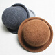 Age-reducing curled small ball top hat for women solid color wool basin hat fisherman hat dome versatile Korean version black adjustable