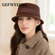 GEFWEIMKL Merino Wool Fisherman Hat Women's Autumn and Winter New Bucket Hat Wool Wool Japanese Basin Hat Shows Your Face, Fashionable and Versatile Off-White M(56-58cm)