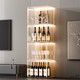 Yusenyi wine cabinet display cabinet home with glass cabinet living room wall cabinet storage cabinet second generation six-sided hard acrylic board 5 grids with lights single door