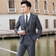 Playboy suit men's jacket top young Korean style slim business casual formal wear wedding groomsmen's suit men single button wine red [suit + pants] give tie S