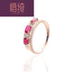 Xiqi Caibao ruby color row ring diamond gem inlaid hand jewelry ruby ring ruby ring