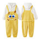 Sunayue SpongeBob SquarePants pajamas, the same style for male and female couples in autumn and winter, one-piece pajamas that can be worn outside, warm and cute home clothes, SpongeBob SquarePants straps style thickened S Height 145-155