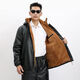 Zhiyunyan leather jacket and leather trousers suit plus velvet and thickening to keep warm, waterproof, oil-proof, windproof and cold-proof, take-out driver's labor insurance set 4XL 165-190Jin Jin equals 0.5 kg