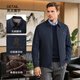 MONTAGUT Jacket Men's Autumn and Winter Water-Repellent Mulberry Silk Cotton Lapel Business Casual Cotton Jacket Navy 52