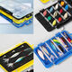 Qiwushuo ultra-thin Lure bait box can be assembled with buckle fishing gear box, portable multi-functional fishing accessories storage box, bait box, black (with 15 inserts) I
