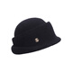 Hat Winter Hepburn Style Elegant Woolen Women's Autumn Style Knitted Fisherman Hat Warm and Versatile Black One Size (55-59cm)