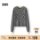 Semir knitted cardigan women's winter short bow rhombus fake two-piece 2025 girly sweater 109725106006