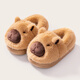 Pig Daddy Kapibara Children's Cotton Slippers Boys Autumn and Winter Girls Bag Heel Indoor Non-Slip Warm Cotton Shoes Khaki 21